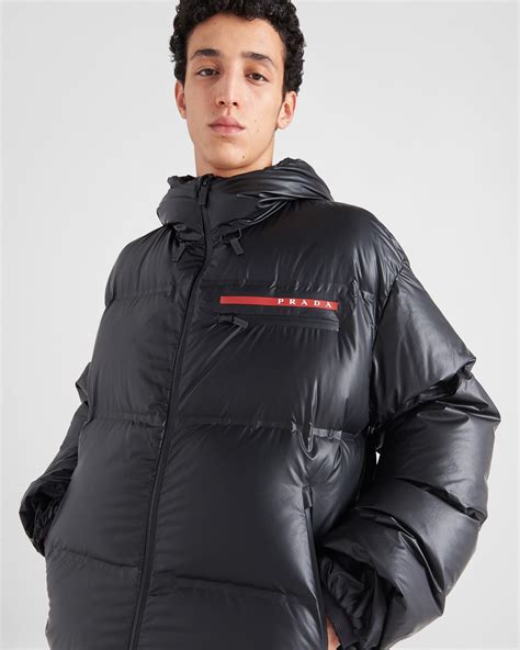 light nylon hooded puffer jacket prada|Prada puffer jacket sale.